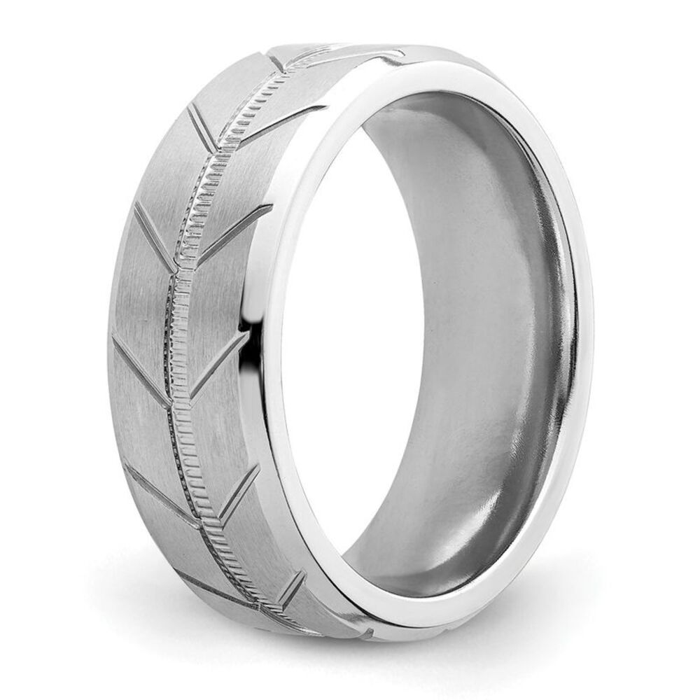 Chisel Cobalt Brushed & Polished Beveled 8mm Band - image 4
